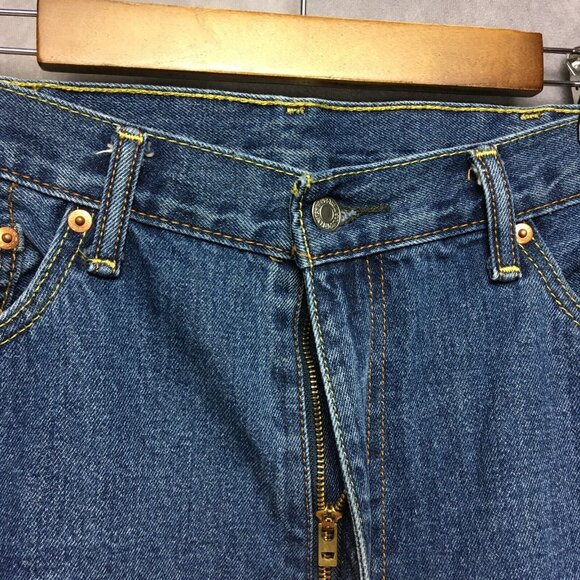 Levis 505 Regular Fit Mens Blue Jeans size 38x29 Denim 100% Cotton Zipper Fly - Picture 7 of 9